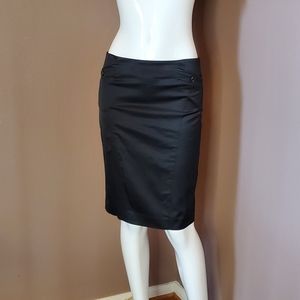BEBE black satin pencil skirt size 4